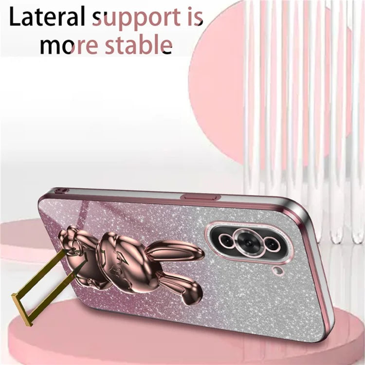 For Huawei nova 10 4G Case Cartoon Rabbit PC+TPU Pull-out Kickstand Design Phone Cover