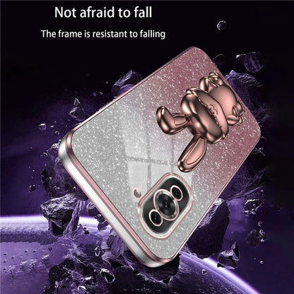 For Huawei nova 10 4G Case Cartoon Rabbit PC+TPU Pull-out Kickstand Design Phone Cover