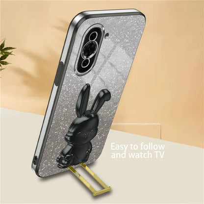 For Huawei nova 10 4G Case Cartoon Rabbit PC+TPU Pull-out Kickstand Design Phone Cover