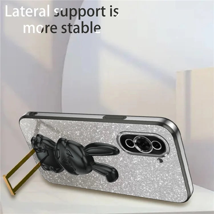 For Huawei nova 10 4G Case Cartoon Rabbit PC+TPU Pull-out Kickstand Design Phone Cover