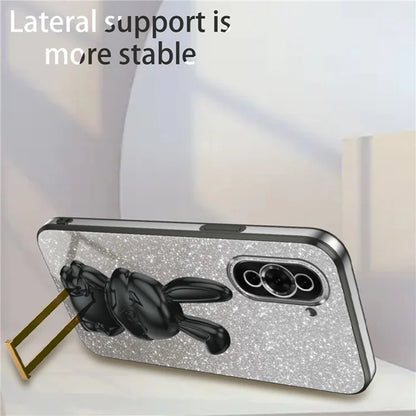For Huawei nova 10 4G Case Cartoon Rabbit PC+TPU Pull-out Kickstand Design Phone Cover