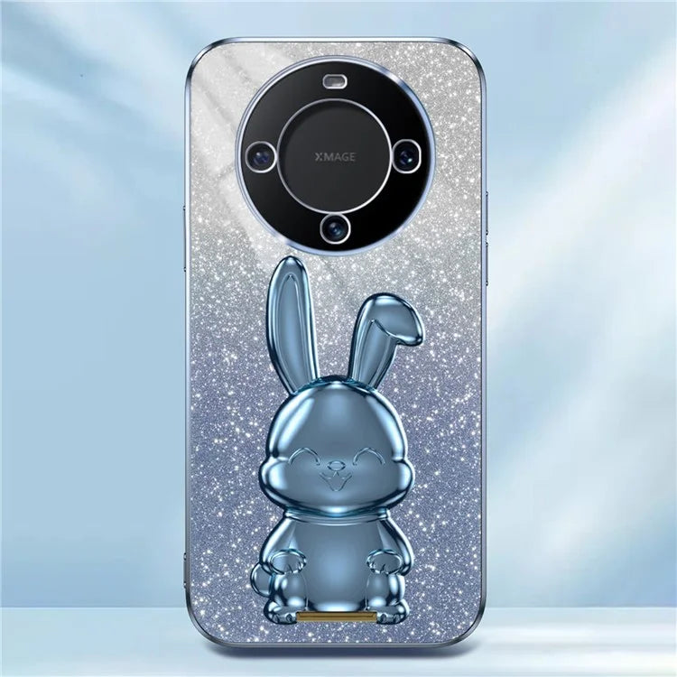 For Huawei Mate 60 Case Glitter Powder Electroplated Anti-drop Phone Cover with Pull-out Kickstand