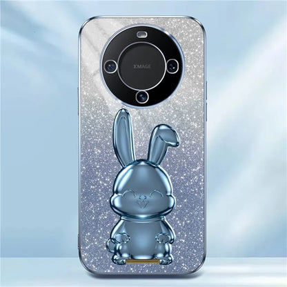 For Huawei Mate 60 Case Glitter Powder Electroplated Anti-drop Phone Cover with Pull-out Kickstand