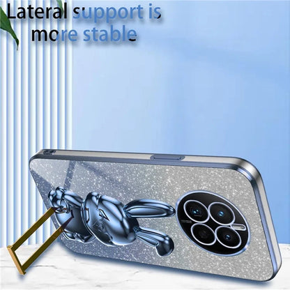 For Huawei Mate 50 4G Case Cute Rabbit Pull-out Kickstand PC+TPU Anti-scratch Phone Cover