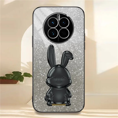 For Huawei Mate 50 4G Case Cute Rabbit Pull-out Kickstand PC+TPU Anti-scratch Phone Cover