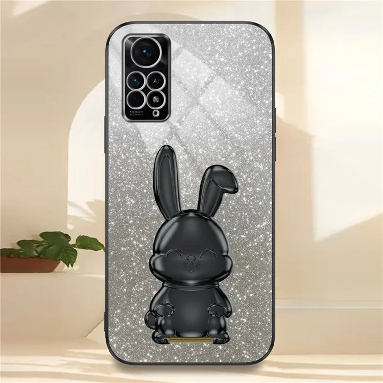 For Xiaomi Redmi Note 11E Pro 5G Pull-out Kickstand Phone Cover Electroplating Rabbit Case