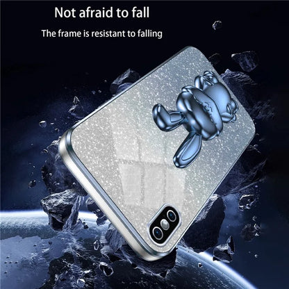 For iPhone XS Max Pull-out Kickstand Phone Cover Fall Protection Rabbit Case