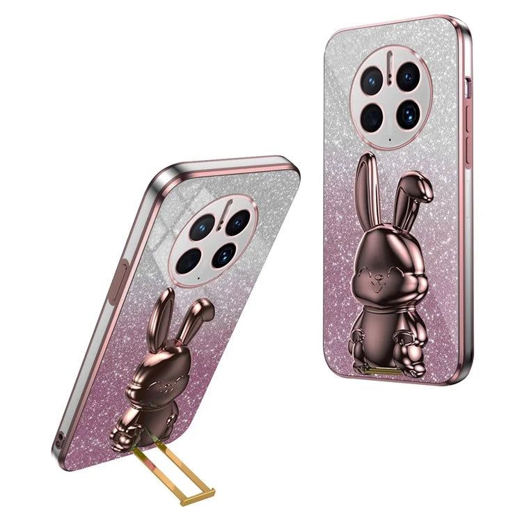 For Huawei Mate 50 Pro 4G Drop Protection Phone Cover Rabbit Pull-out Kickstand Case