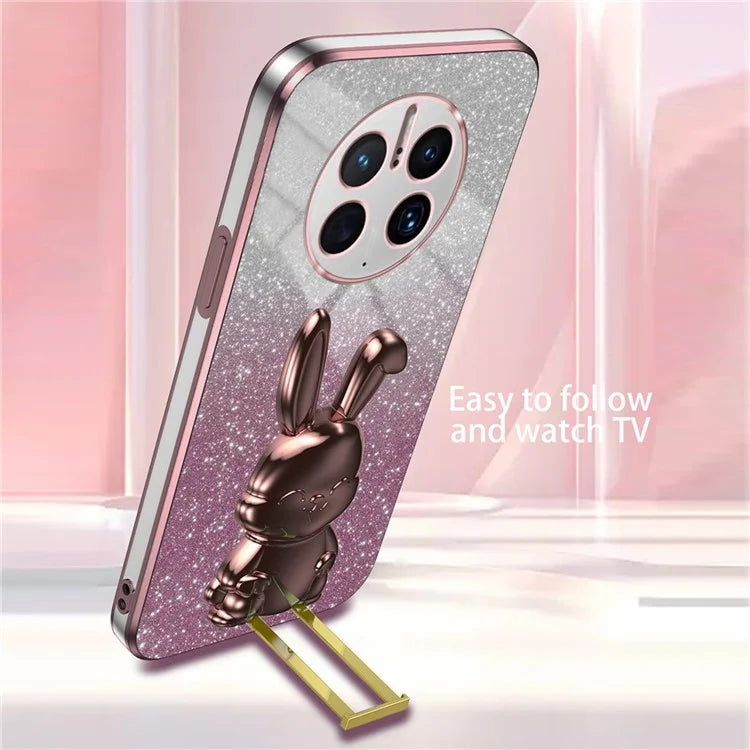 For Huawei Mate 50 Pro 4G Drop Protection Phone Cover Rabbit Pull-out Kickstand Case