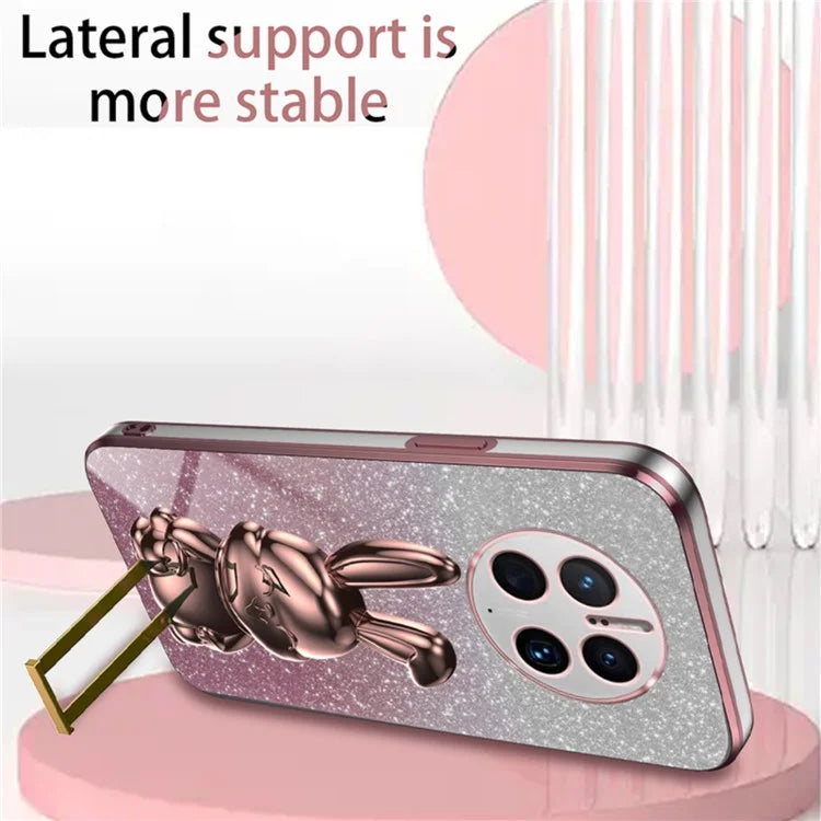 For Huawei Mate 50 Pro 4G Drop Protection Phone Cover Rabbit Pull-out Kickstand Case