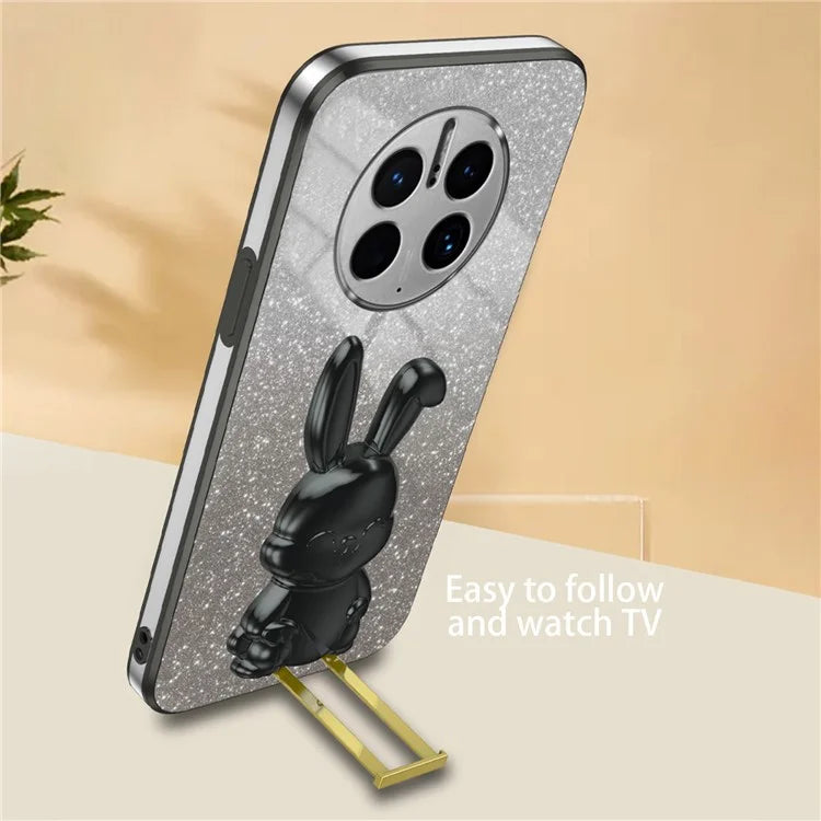 For Huawei Mate 50 Pro 4G Drop Protection Phone Cover Rabbit Pull-out Kickstand Case