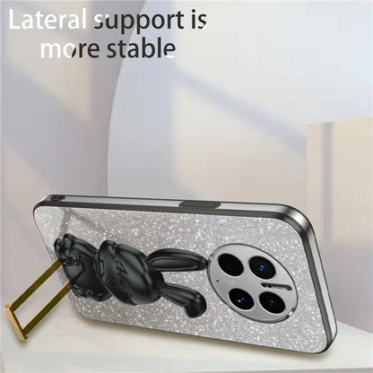 For Huawei Mate 50 Pro 4G Drop Protection Phone Cover Rabbit Pull-out Kickstand Case