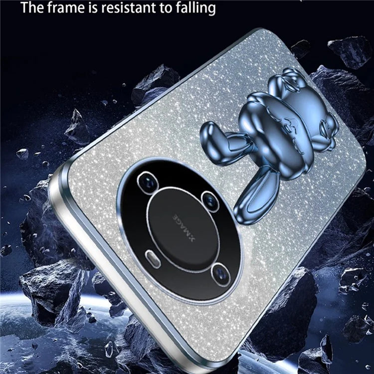 For Huawei Mate 60 Pro Pull-out Kickstand Cover Cartoon Rabbit Cell Phone Cases