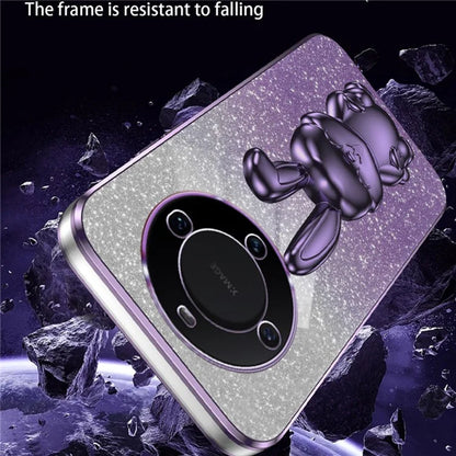 For Huawei Mate 60 Pro Pull-out Kickstand Cover Cartoon Rabbit Cell Phone Cases