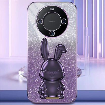 For Huawei Mate 60 Pro Pull-out Kickstand Cover Cartoon Rabbit Cell Phone Cases