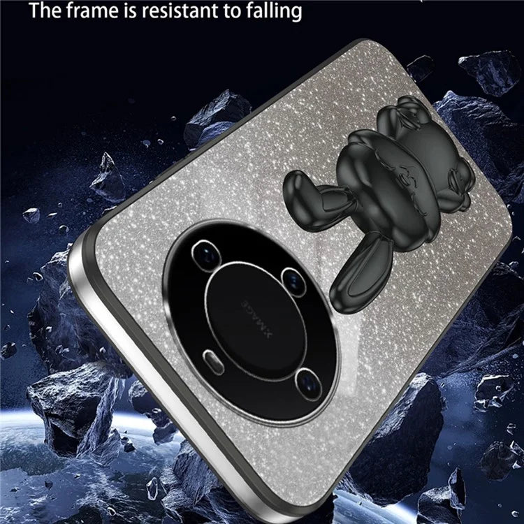 For Huawei Mate 60 Pro Pull-out Kickstand Cover Cartoon Rabbit Cell Phone Cases
