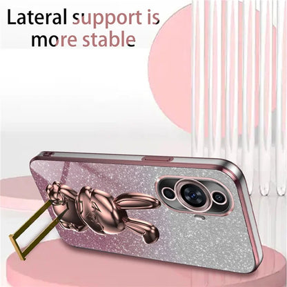 For Huawei nova 11 Cartoon Rabbit Kickstand Cover Glitter Phone Back Case