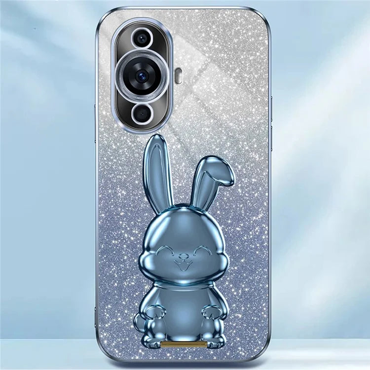 For Huawei nova 11 Cartoon Rabbit Kickstand Cover Glitter Phone Back Case