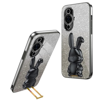For Huawei nova 11 Cartoon Rabbit Kickstand Cover Glitter Phone Back Case