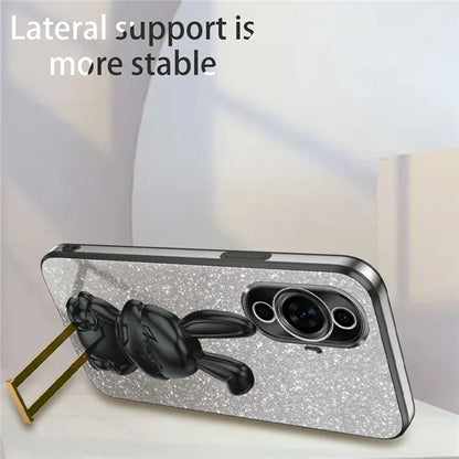 For Huawei nova 11 Cartoon Rabbit Kickstand Cover Glitter Phone Back Case
