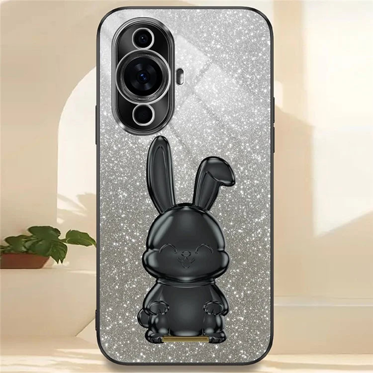 For Huawei nova 11 Cartoon Rabbit Kickstand Cover Glitter Phone Back Case