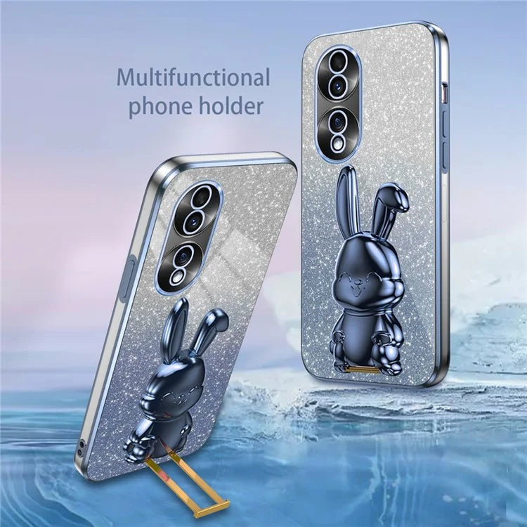 For Honor 70 5G Cell Phone Case Cartoon Rabbit PC+TPU Back Cover with Kickstand