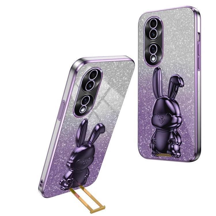 For Honor 70 5G Cell Phone Case Cartoon Rabbit PC+TPU Back Cover with Kickstand