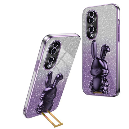 For Honor 70 5G Cell Phone Case Cartoon Rabbit PC+TPU Back Cover with Kickstand