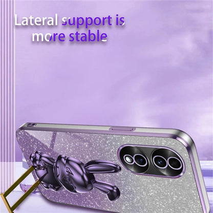 For Honor 70 5G Cell Phone Case Cartoon Rabbit PC+TPU Back Cover with Kickstand