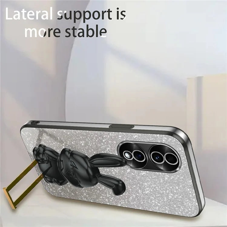For Honor 70 5G Cell Phone Case Cartoon Rabbit PC+TPU Back Cover with Kickstand