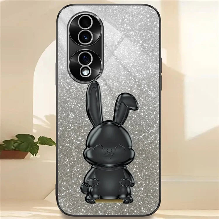 For Honor 70 5G Cell Phone Case Cartoon Rabbit PC+TPU Back Cover with Kickstand
