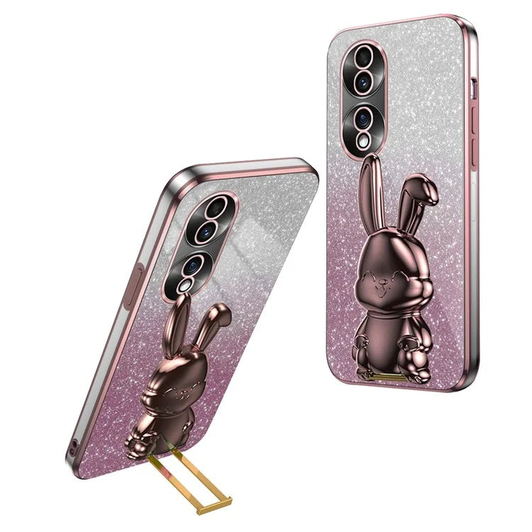 For Honor 70 5G Cell Phone Case Cartoon Rabbit PC+TPU Back Cover with Kickstand