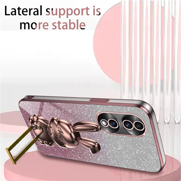 For Honor 70 5G Cell Phone Case Cartoon Rabbit PC+TPU Back Cover with Kickstand