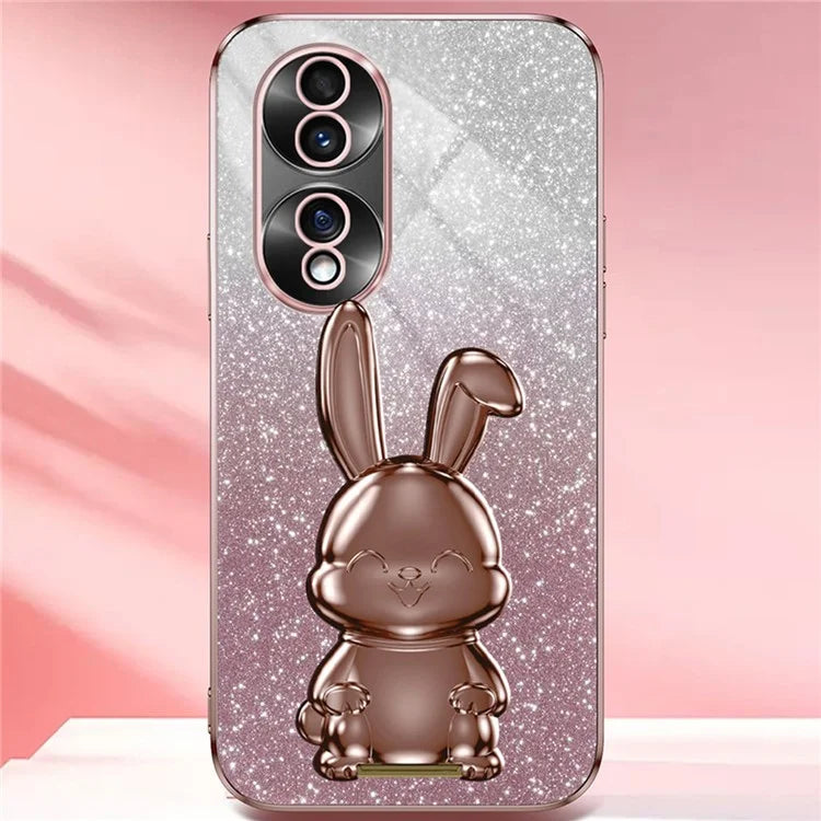 For Honor 70 5G Cell Phone Case Cartoon Rabbit PC+TPU Back Cover with Kickstand