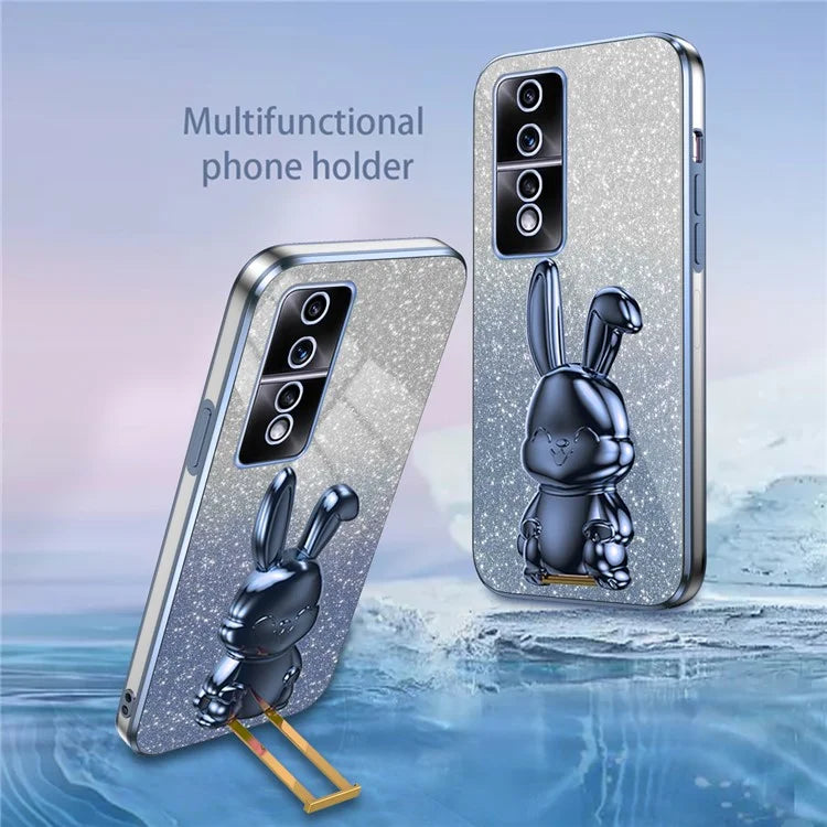 For Honor 80 GT 5G Case Cartoon Rabbit Pull-out Kickstand Drop-proof PC+TPU Phone Cover