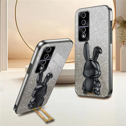 For Honor 80 GT 5G Case Cartoon Rabbit Pull-out Kickstand Drop-proof PC+TPU Phone Cover