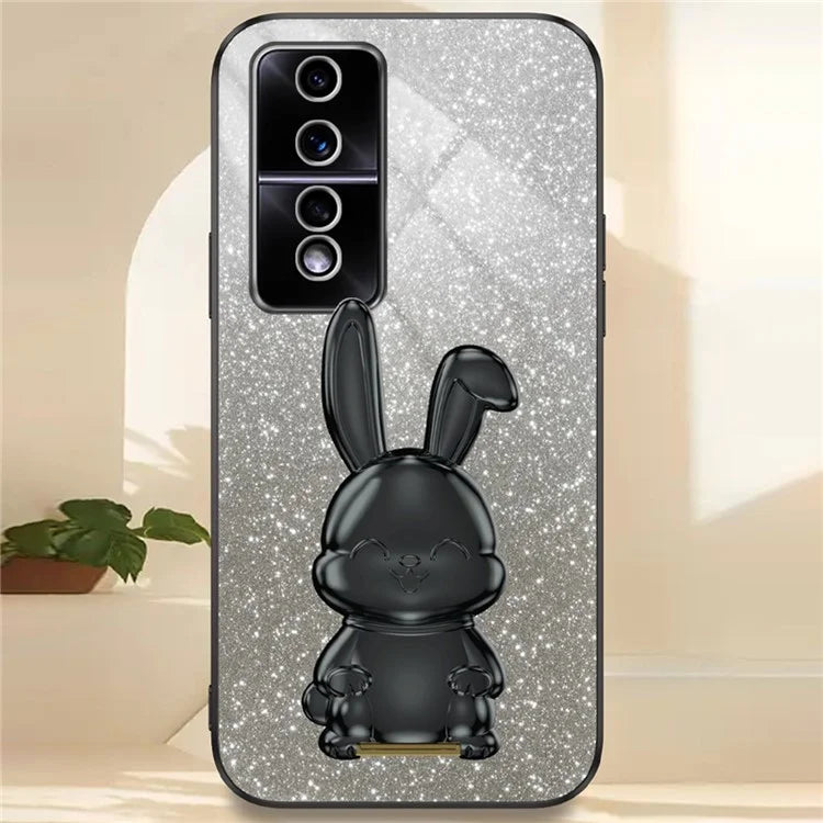 For Honor 80 GT 5G Case Cartoon Rabbit Pull-out Kickstand Drop-proof PC+TPU Phone Cover