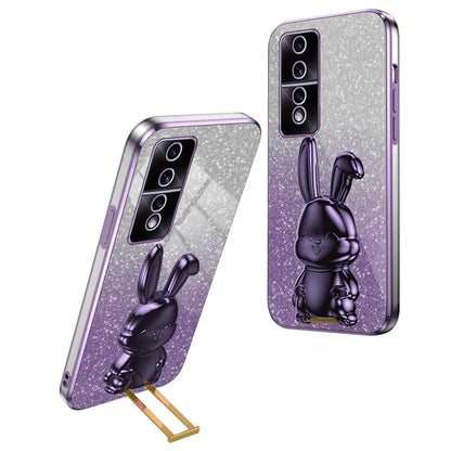 For Honor 80 GT 5G Case Cartoon Rabbit Pull-out Kickstand Drop-proof PC+TPU Phone Cover