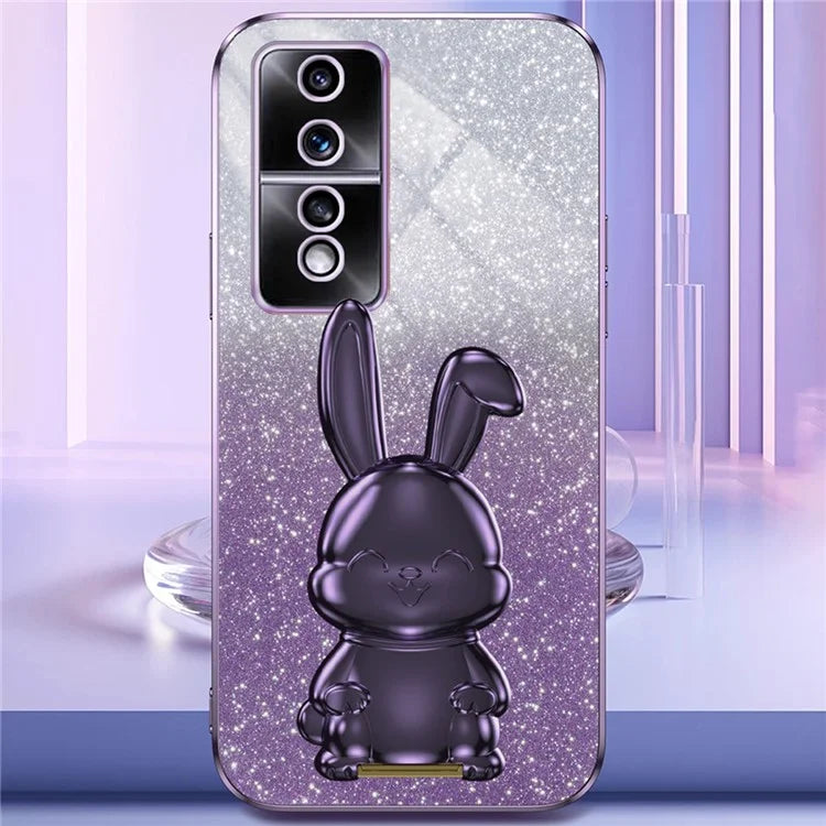 For Honor 80 GT 5G Case Cartoon Rabbit Pull-out Kickstand Drop-proof PC+TPU Phone Cover