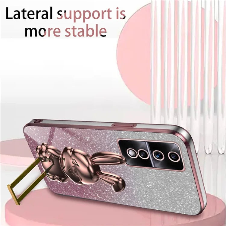 For Honor 80 GT 5G Case Cartoon Rabbit Pull-out Kickstand Drop-proof PC+TPU Phone Cover