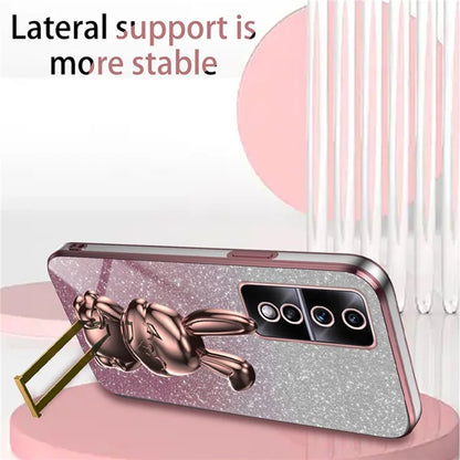 For Honor 80 GT 5G Case Cartoon Rabbit Pull-out Kickstand Drop-proof PC+TPU Phone Cover