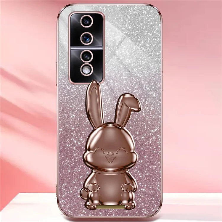 For Honor 80 GT 5G Case Cartoon Rabbit Pull-out Kickstand Drop-proof PC+TPU Phone Cover