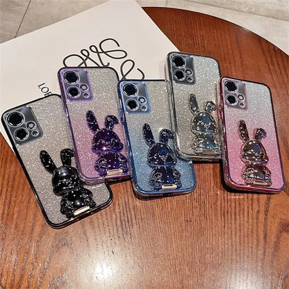 For Honor 90 GT 5G Case Glitter Electroplated Phone Protective Cover with Pull-out Kickstand