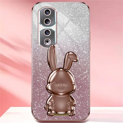 For Honor 90 Pro Case Cute Rabbit Shockproof Kickstand Phone Cover