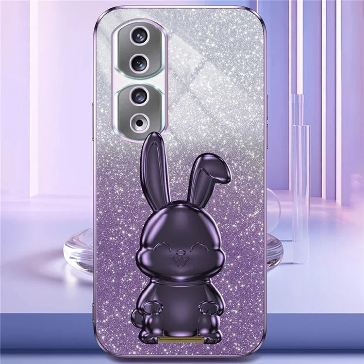 For Honor 90 Pro Case Cute Rabbit Shockproof Kickstand Phone Cover