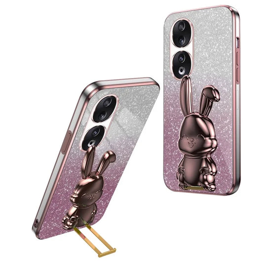 For Honor 90 Kickstand Case Cute Rabbit Protective Phone Cover