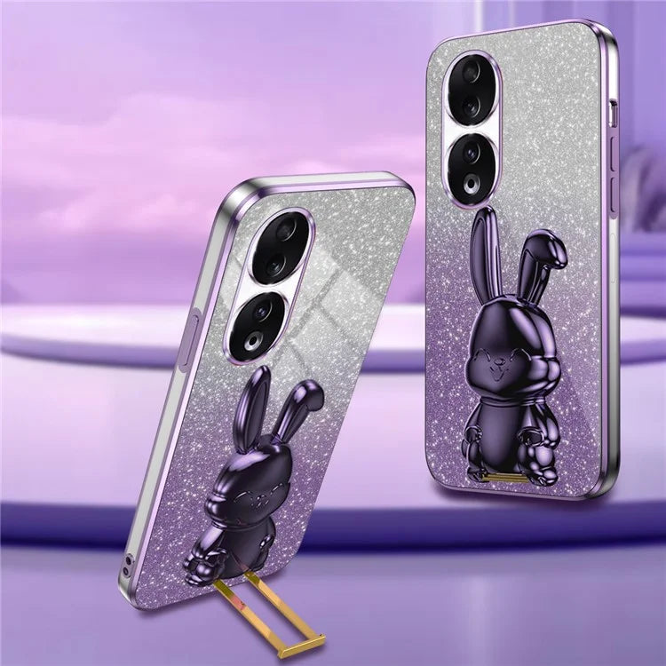 For Honor 90 Kickstand Case Cute Rabbit Protective Phone Cover