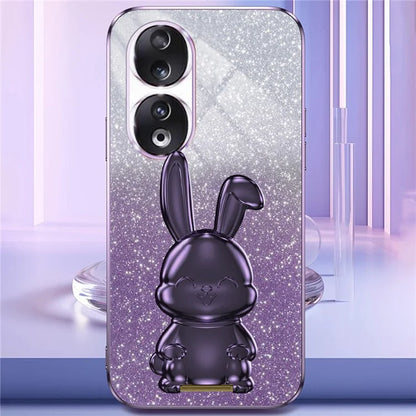 For Honor 90 Kickstand Case Cute Rabbit Protective Phone Cover