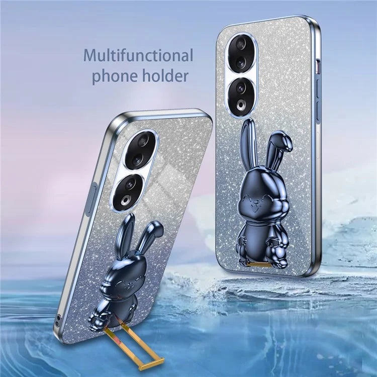 For Honor 90 Kickstand Case Cute Rabbit Protective Phone Cover
