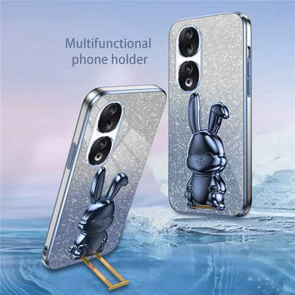 For Honor 90 Kickstand Case Cute Rabbit Protective Phone Cover